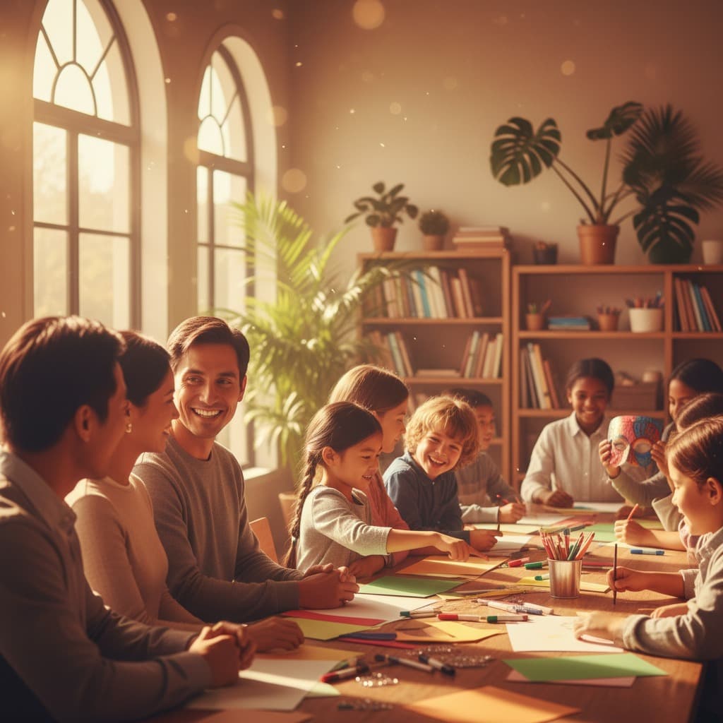 Families gathered at a Tradewinds community event