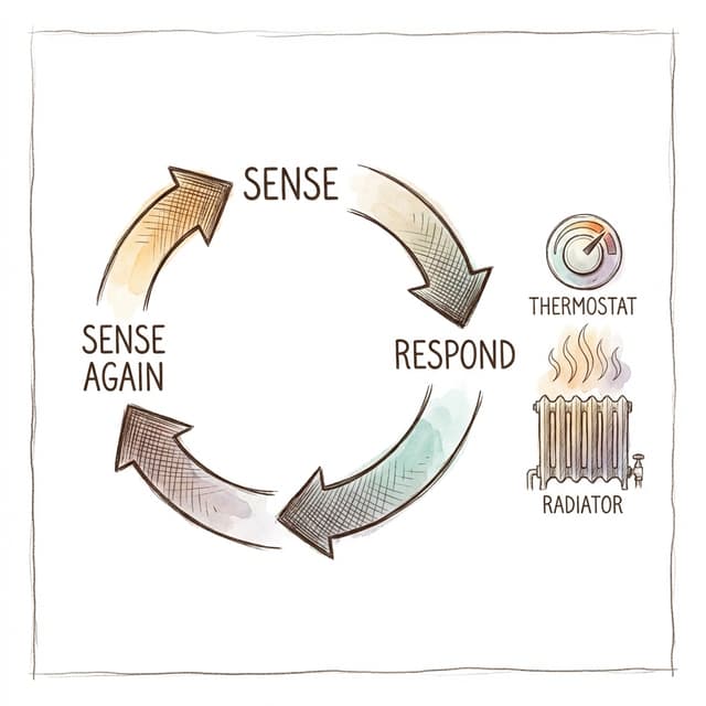 Textbook sketch of a feedback loop diagram