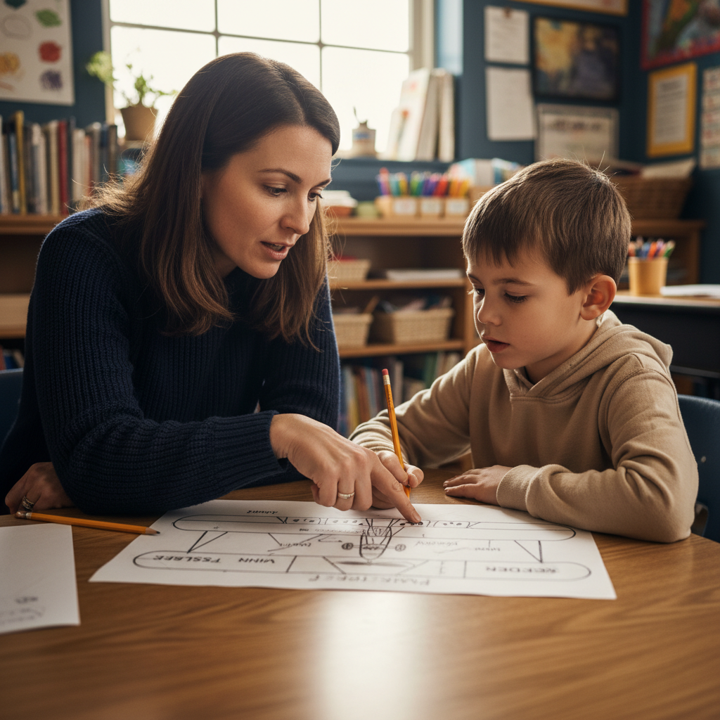One-on-one instruction with teacher and student